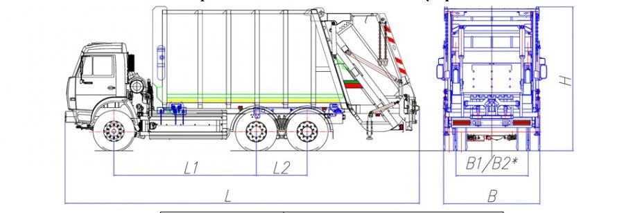 Special Garbage Truck with Rear Loading MK-4548-G8