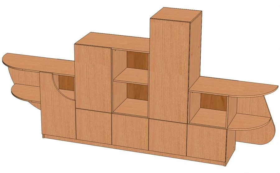 Fregat Shelf - Model C-F with Six Sections and Open Shelves