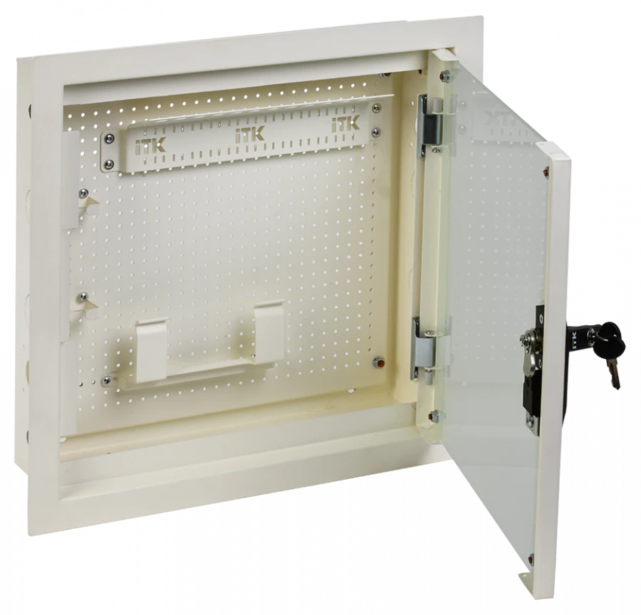 LINEA R Multimedia Cabinet 400x400mm Glass White RAL9016