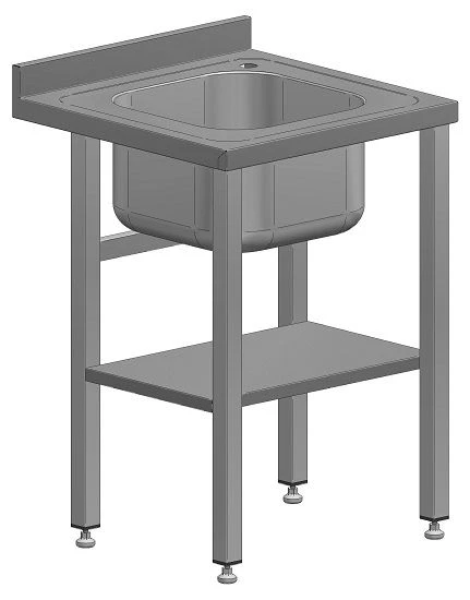 Stainless Steel Sink Table with Edge, 600x600x850 mm