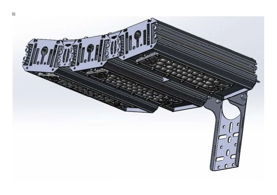Industrial Design LED Light "MTM IoT" Series CUBE 120 Three Modules Side Connection 10° Console Mount