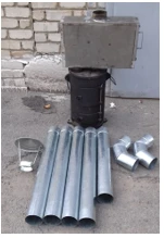 Portable Cast Iron Army Stove with Pipe Set by EcoMet