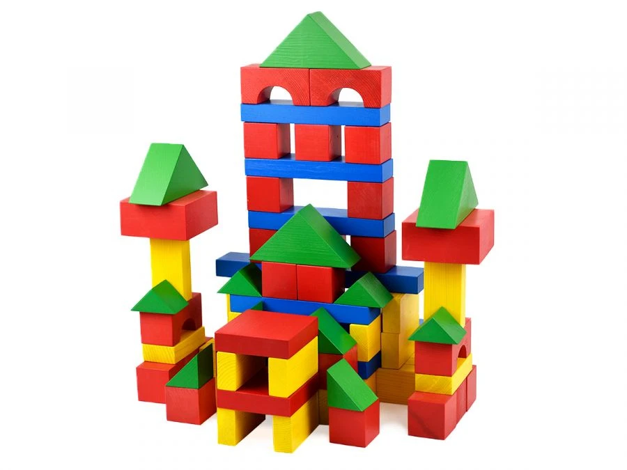 Wooden Children's Building Set - 74 Pieces