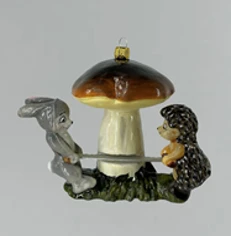 Handmade Glass Christmas Ornament "Loggers