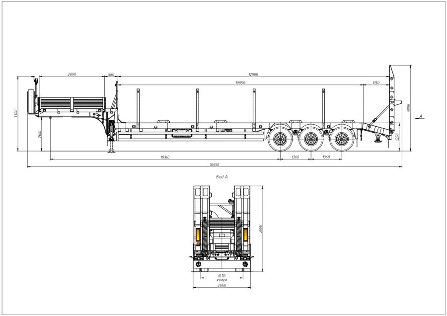 Semi-Trailer 98134V for Heavy Cargo Transport