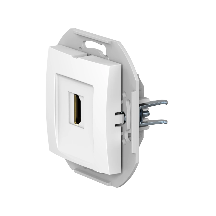 CADUCEUS ALING PRESTIGE Hidden Installation Socket with Keystone HDMI Module Type A-A, White, Art. 60163.0