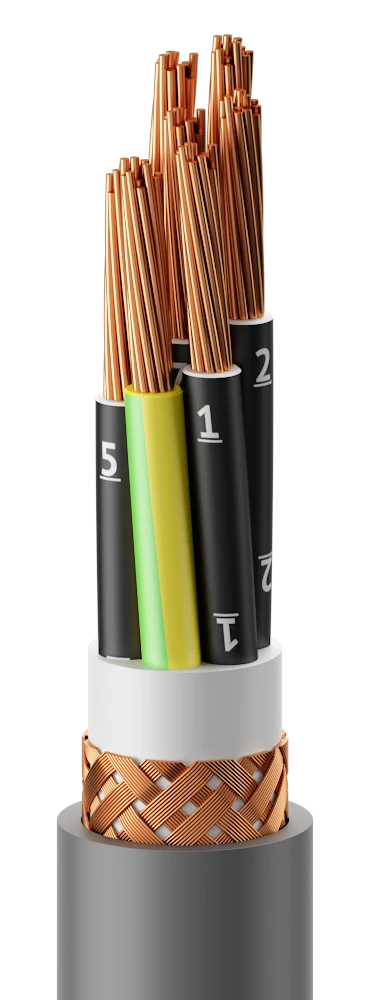 كابل مرن Emflex كУЭмВм 300/500 فولت للاستخدام العام