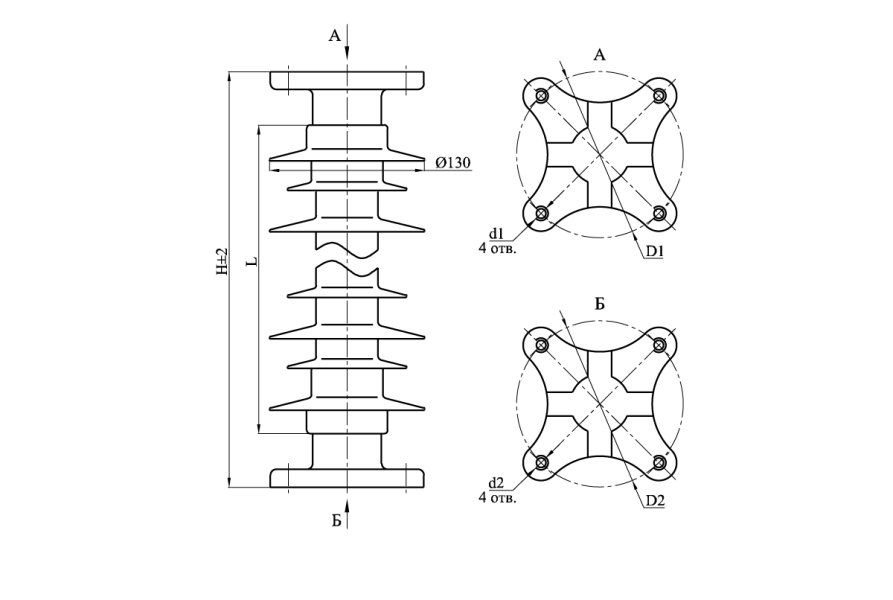 عازل دعم عمود سيليكوني مركب OCK 10-35-B02-2