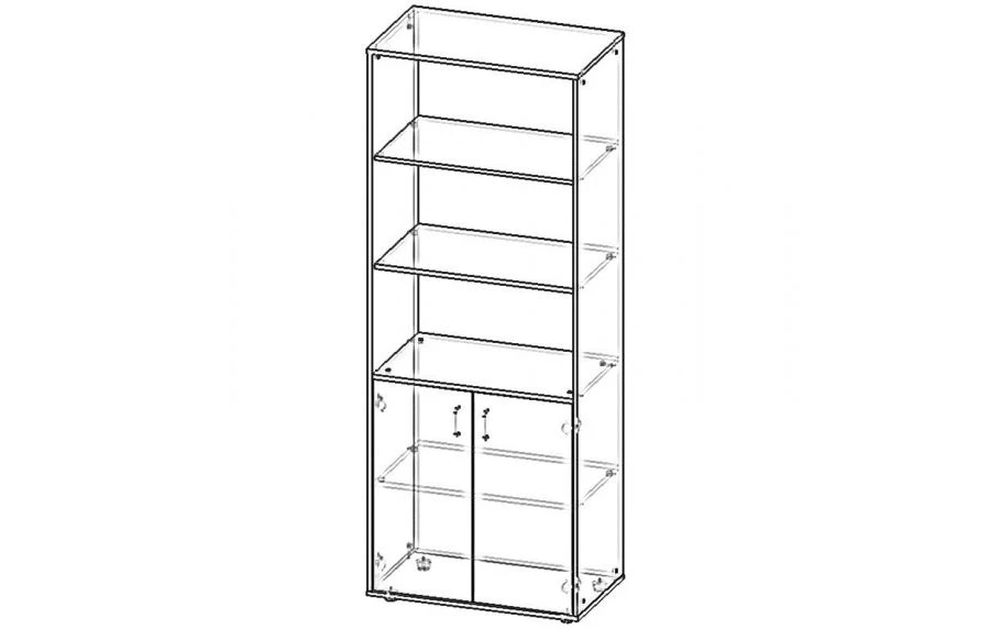Bureaucrat Series Shelf Cabinet with Adjustable Shelves