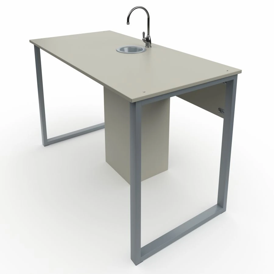 Laboratory Student Desk with Plumbing on Rectangular Tube