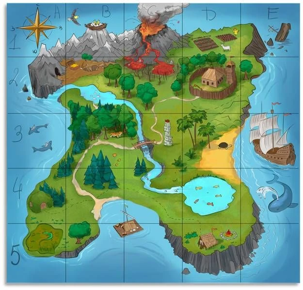 Island Play Field for Educational Activities (75x75 cm)