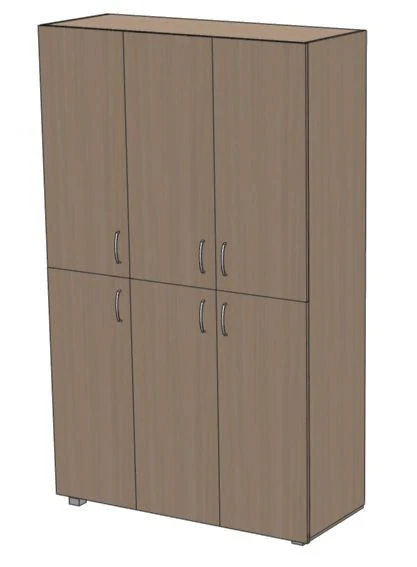 Laminated MDF Wardrobe with Hinged Doors and Removable Shelves, Model #005/2019