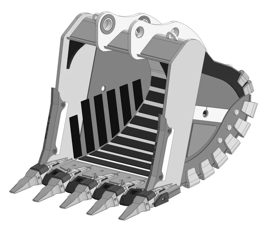 Heavy-Duty Rock Bucket RDE-83.22d-12WC9(5)WS