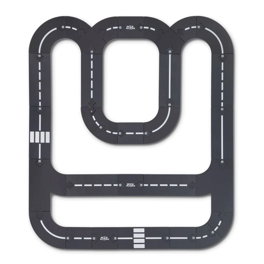 WOODBLOCKS Construction Set - Toy Road with 41 Pieces