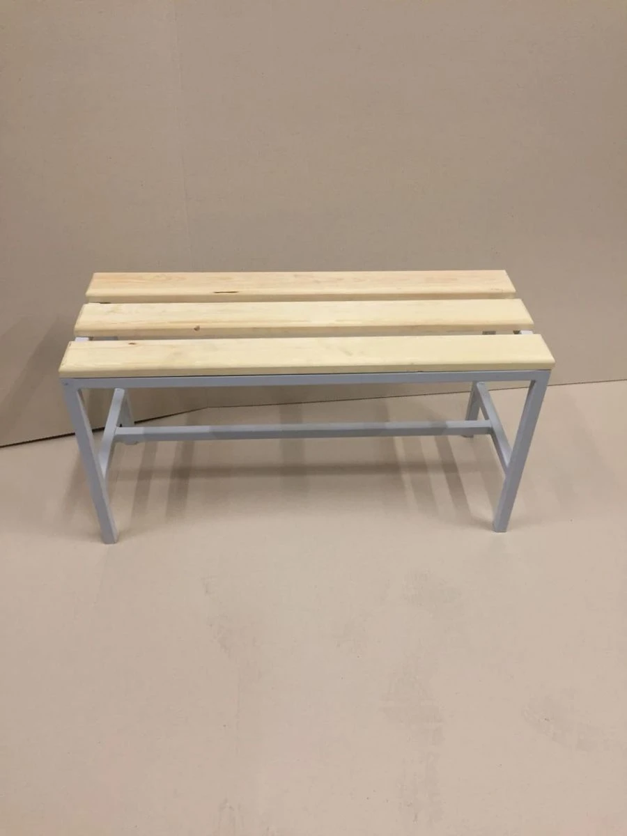 Wooden Bench on Metal Frame for Changing Rooms