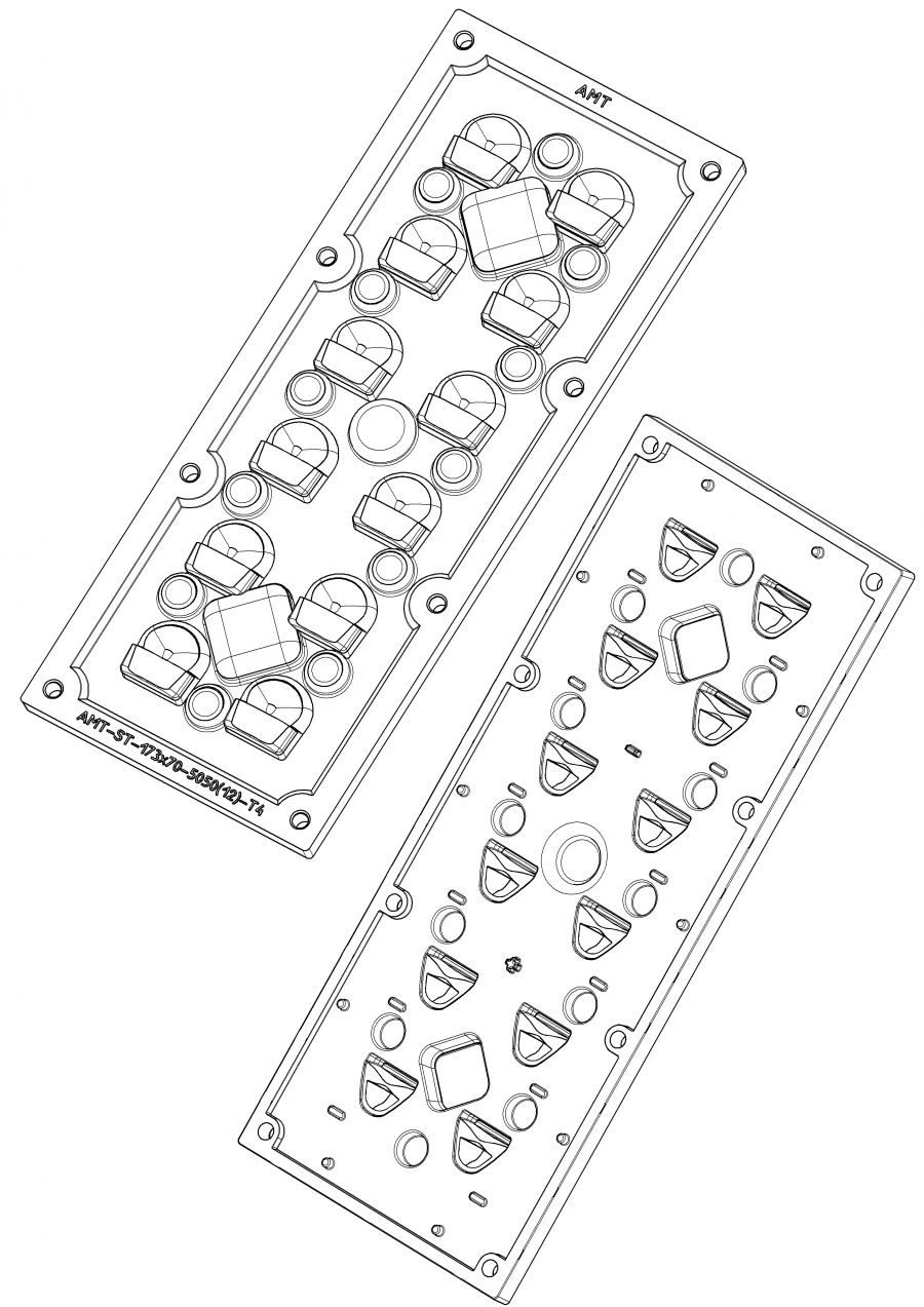 LED Lighting Lens AMT-ST-173x70-5050(12)-T4-PC