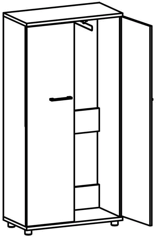 خزانة ملابس مزودة بعصا سحب 9207 سلسلة "بروكلين