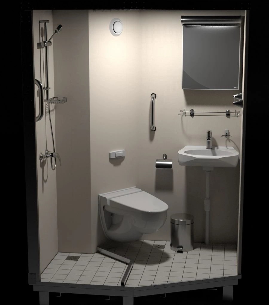 Sanitary Cabin with Shower for Ships and Floating Facilities