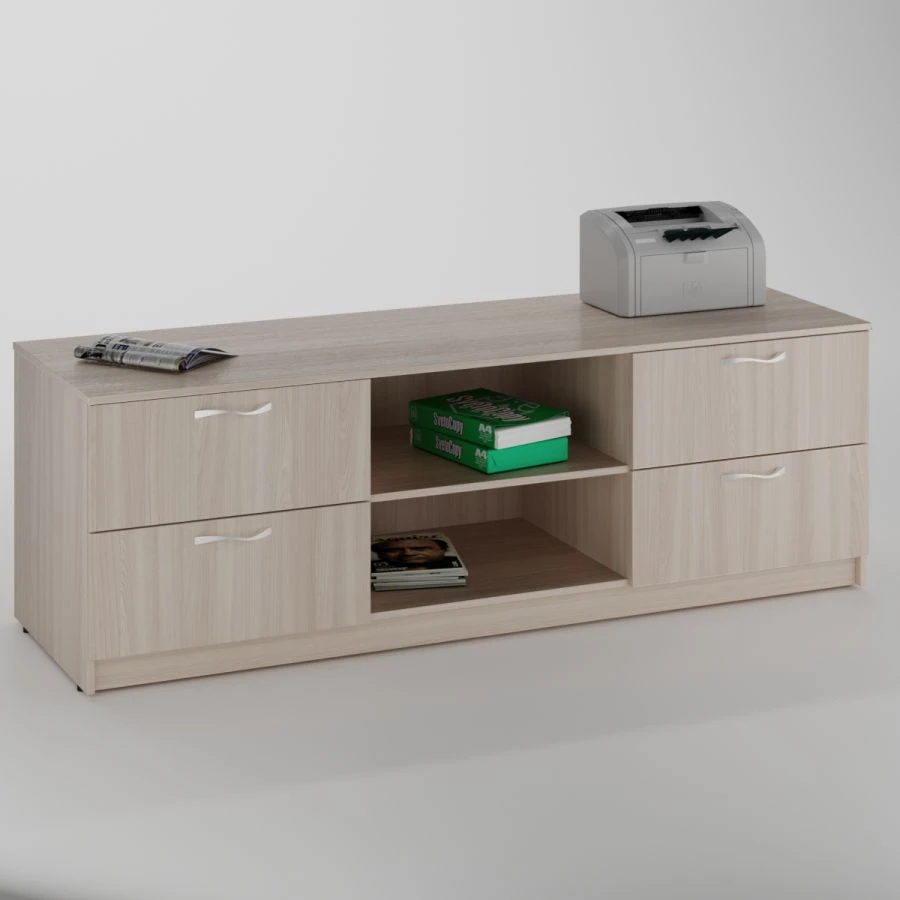 خزانة جانبية تحت المكتب بأربعة أدراج ورف واحد