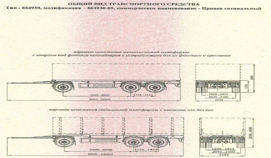 مقطورة خاصة منصة مع كونيك 864930-05