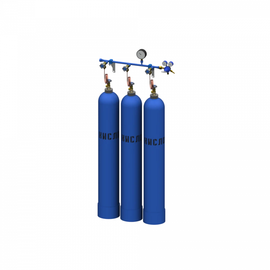 Oxygen Discharge Ramp for Three Cylinders RPK-3