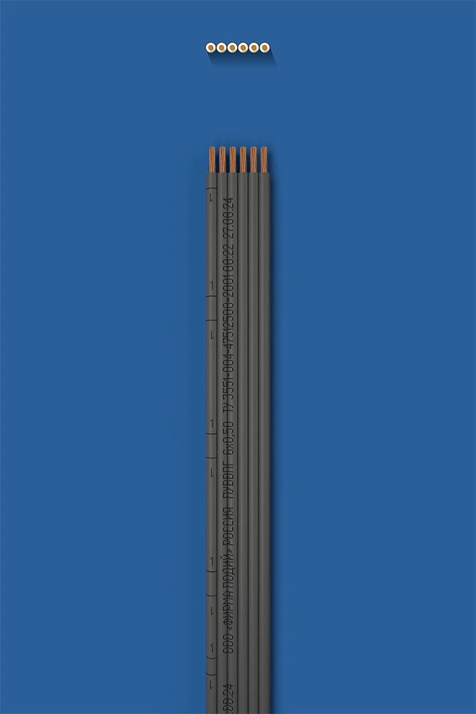 سلك تثبيت مسطح مع عزل مزدوج 6x0.50 PUVVPG