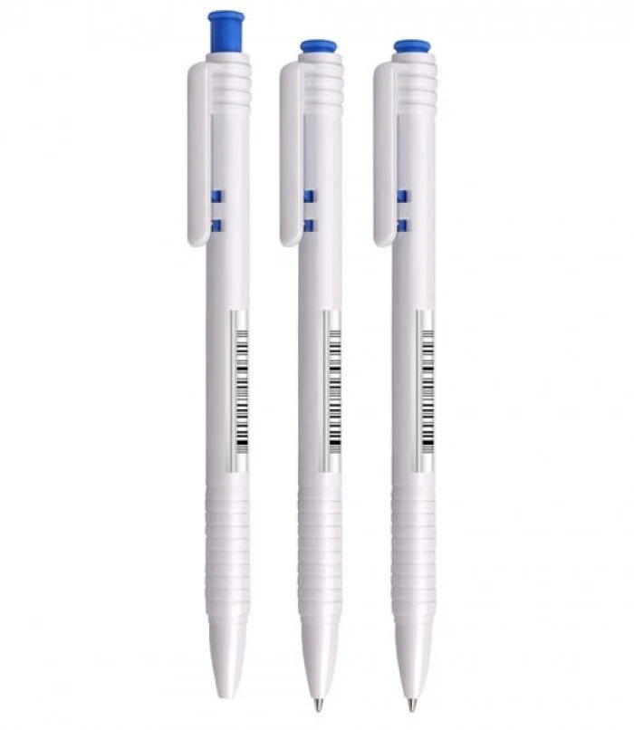 Automatic Ballpoint Pen with Blue Button, 0.7mm Oil-Based Ink
