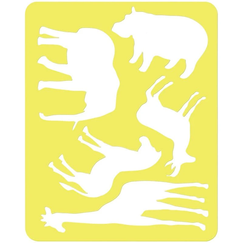 African Animals Coloring Stencil Set with Euro Hanger