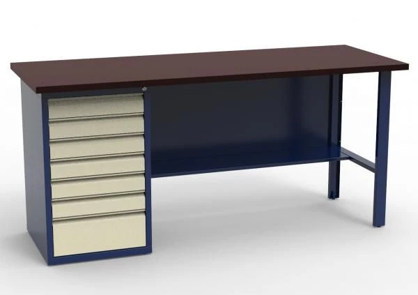 طاولة عمل ذات قاعدة واحدة بسطح من الخشب الرقائقي المغلف - SV-1T.07.00.19.FL