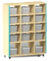 Shoe Storage Wardrobe Rack with 15 Plastic Bins
