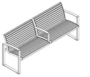 Metal Bench for Public Spaces - Model 10100