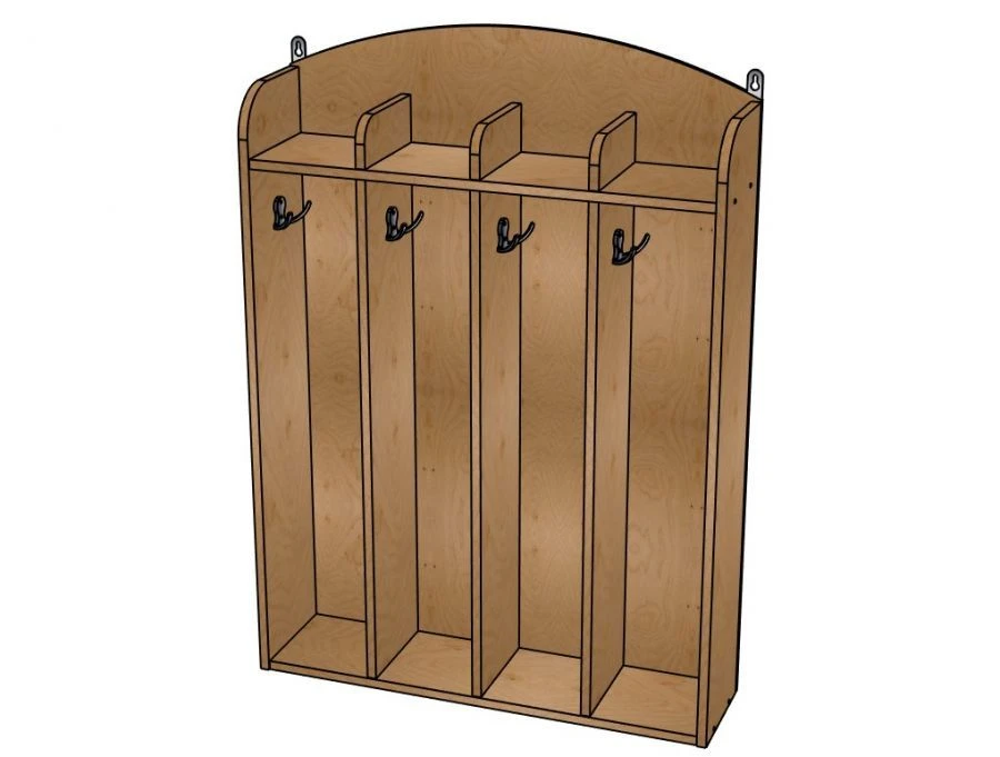 Moydodyr Towel Rack No.1, Plywood (Painted), 4 Compartments/SHD43