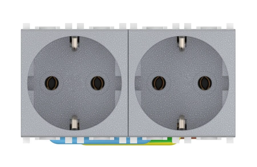 Double Grounded Electrical Socket for Hidden Installation 2x16A 250V CADUCEUS ALING Experience