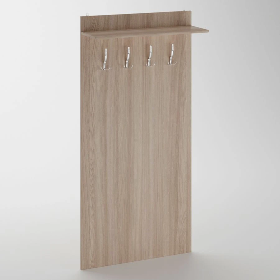 Wall-Mounted Clothes Hanger with Metal Hooks