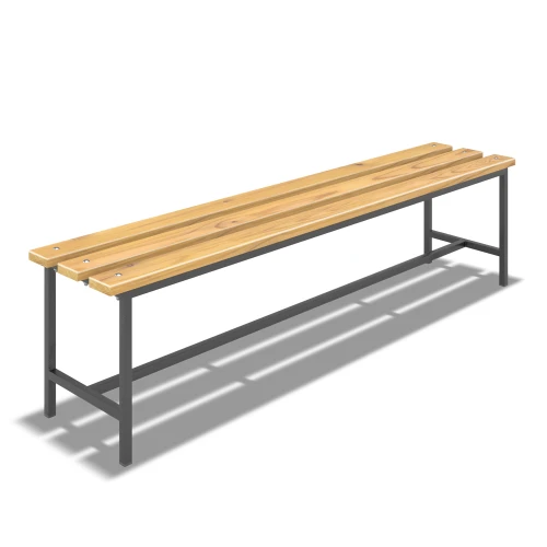 Wooden Changing Room Bench with Steel Frame
