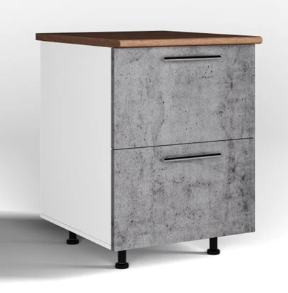 خزانة مطبخ سفلية مع درجين متماثلين