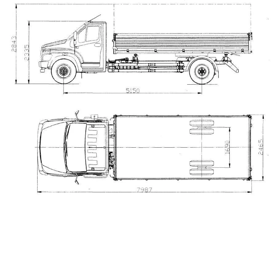 شاحنة تفريغ غاز-ساز-250712 مع تفريغ ثلاثي على هيكل C41RB3