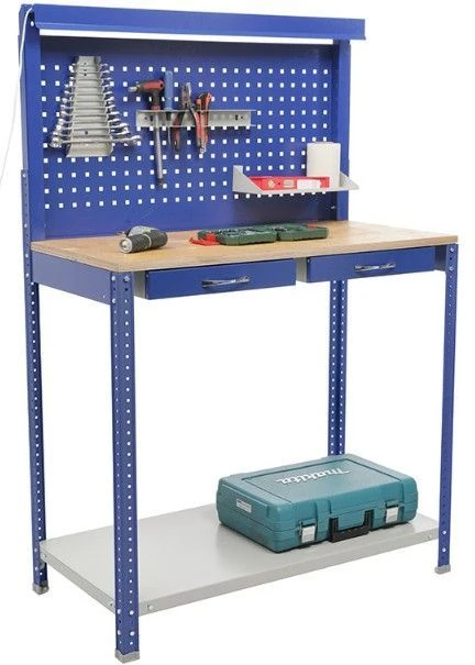Garage Workbench Set 2 with MDF Top and Heavy-Duty Steel Frame