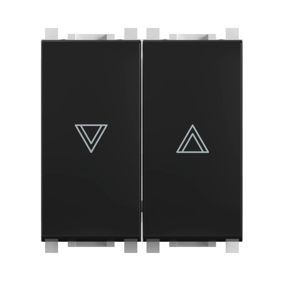 CADUCEUS ALING Experience Hidden Switch for Roller Shutters, 2-Button, 16A, 250V~, Black (Soft Touch)