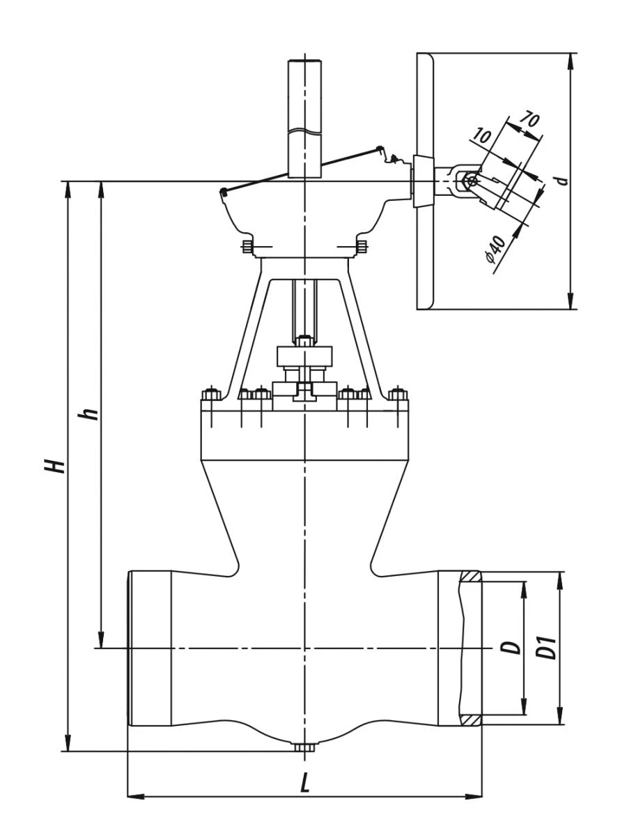 Gate Valve 2s-27-3N for Sealing Water and Steam Pipelines