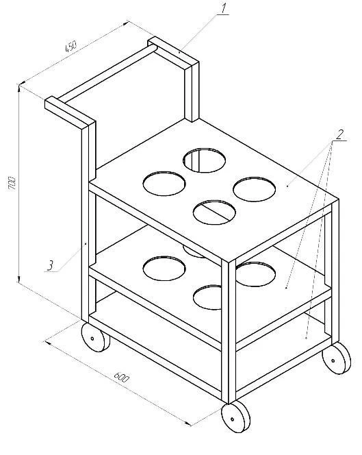 عربة مختبرية للاسطوانات ML-TB
