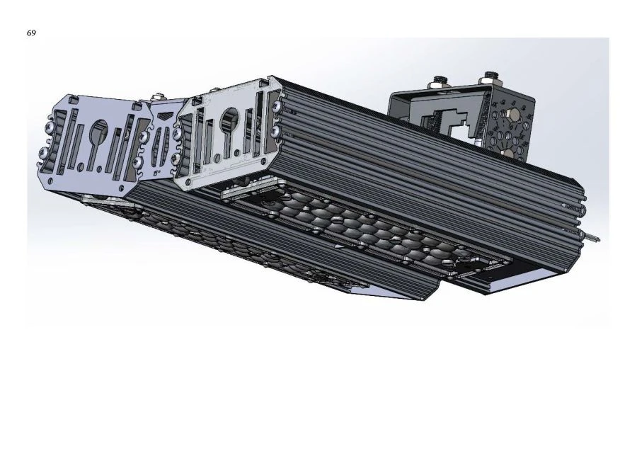 Industrial Design LED Light "MTM IoT" Series CUBE 100 Two Modules Side Connection 15° Narrow Mounting 42m