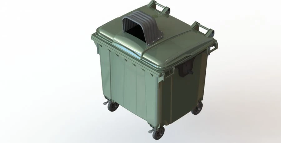 Mobile waste bin 1100l Art.22.C19.H (20.800.70.PE; 21.050.70.PE.T)