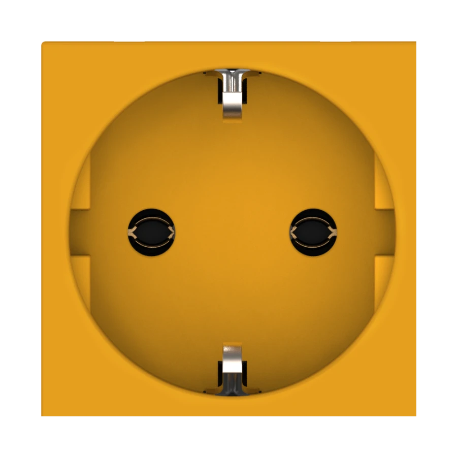 قابس كادوس ألنج هايد مودولار 45x45 مع تأريض، 16A، 250V، أفقي، برتقالي، فن. 2311.N