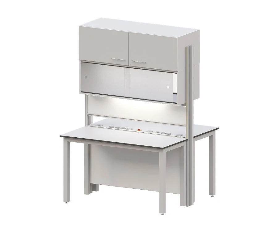 طاولة مختبرية جزيرة SMARTLAB A90B مع حامل خدمة