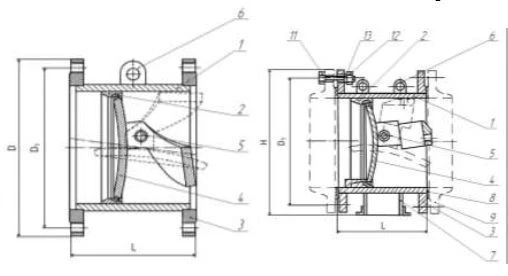 صمام فحص فلانج معدني KО لمنع التدفق العكسي