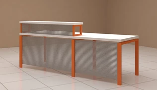 MediaArt Desk with Metal Frame 2000x700x750/1000 mm