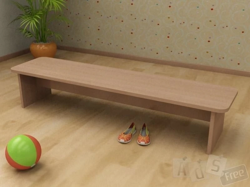 Wooden Bench with Plastic Foot Caps