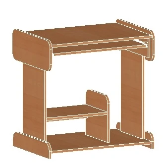 مكتب كمبيوتر مع رف لوحة المفاتيح وحامل وحدة المعالجة المركزية، آرت. U.02.15