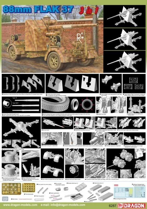 88 mm FLAK 37 Artillery Model Kit